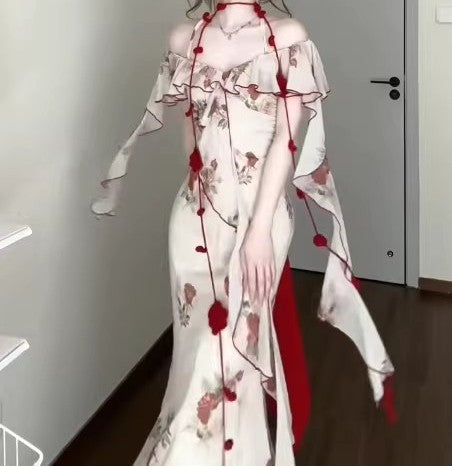 花柄フィッシュテールワンピース